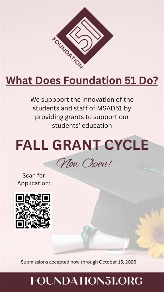 Foundation 51 Fall Grant Cycle flyer