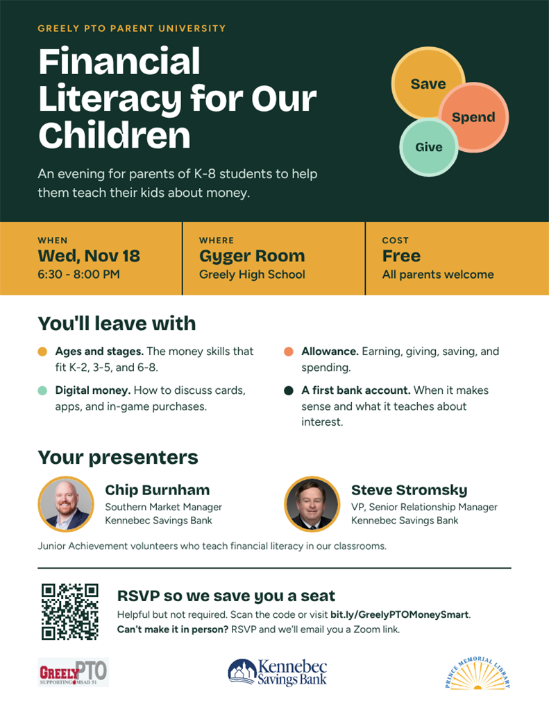 Parent University event flyer