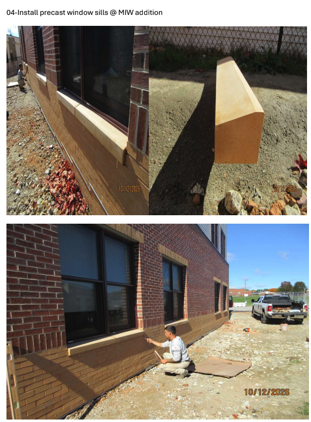 update to the exterior at the new school