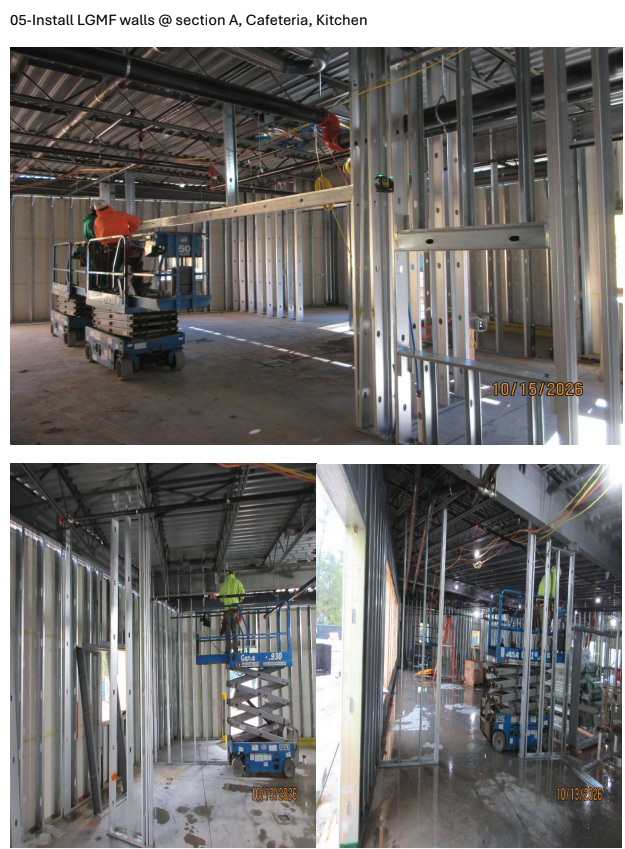walls are going up at the new school