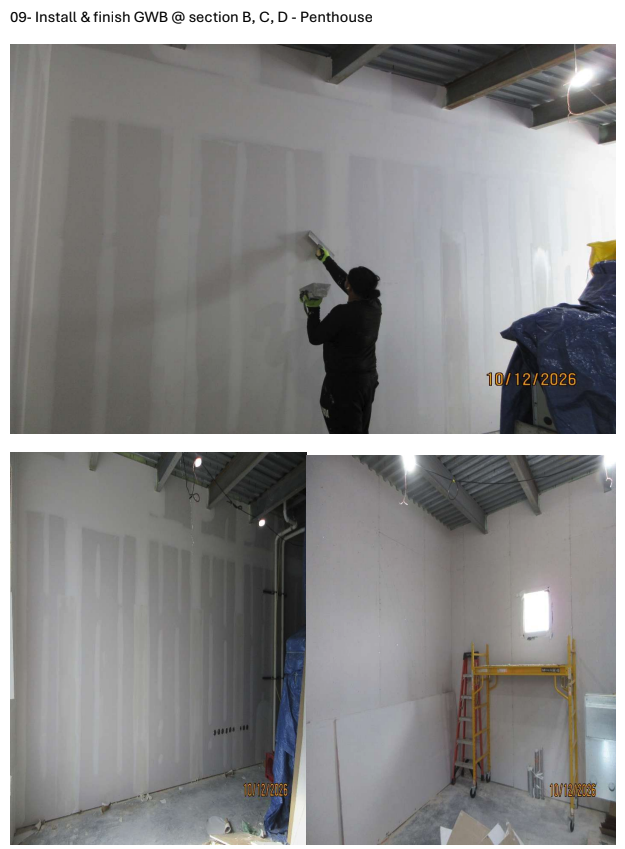 sheet rock is starting to go up at the new school