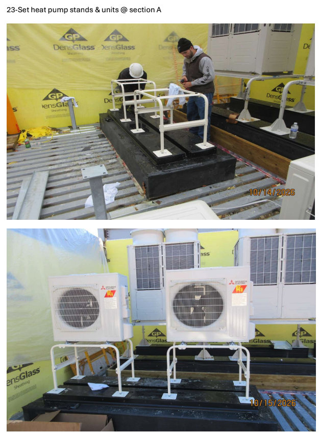 Heat pump installation at the new school